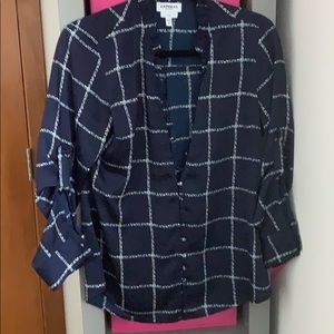Express Navy stripe dress shirt